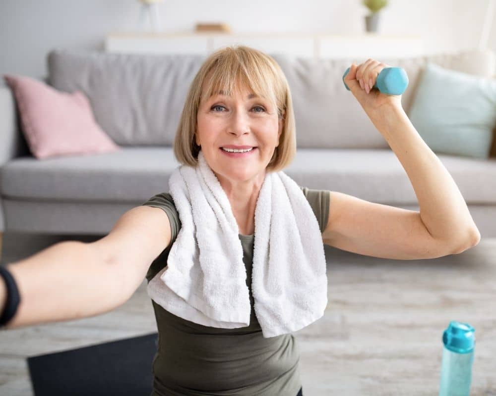 midlife woman exercising